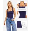 imageMANGOPOP Womens Square Neck Tank Top Bodysuit Sexy Double Lined Sleeveless Thong Body Suits Going Out TopsB08sleeveless Deep Blue