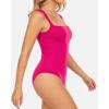 imageMANGOPOP Womens Square Neck Tank Top Bodysuit Sexy Double Lined Sleeveless Thong Body Suits Going Out TopsB09sleeveless Barbie Pink