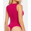 imageMANGOPOP Womens Square Neck Tank Top Bodysuit Sexy Double Lined Sleeveless Thong Body Suits Going Out TopsB09sleeveless Barbie Pink