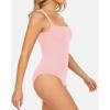 imageMANGOPOP Womens Square Neck Tank Top Bodysuit Sexy Double Lined Sleeveless Thong Body Suits Going Out TopsB11sleeveless Blushing Bride