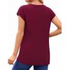 imageMANGOPOP Womens Tops Summer Trendy Cap Sleeve T Shirts Crew Neck Tunic Dressy Business Casual Work Outfits Clothes 2025Burgundy