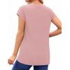 imageMANGOPOP Womens Tops Summer Trendy Cap Sleeve T Shirts Crew Neck Tunic Dressy Business Casual Work Outfits Clothes 2025Pearl Blush