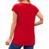 imageMANGOPOP Womens Tops Summer Trendy Cap Sleeve T Shirts Crew Neck Tunic Dressy Business Casual Work Outfits Clothes 2025Red