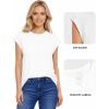 imageMANGOPOP Womens Tops Summer Trendy Cap Sleeve T Shirts Crew Neck Tunic Dressy Business Casual Work Outfits Clothes 2025White
