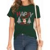 imageMANGOPOP Spring Tops 2025 Shirts for Women Short Sleeve Crew Neck Casual Shirts Basic Tee Summer TopsD01deep Green