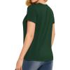imageMANGOPOP Spring Tops 2025 Shirts for Women Short Sleeve Crew Neck Casual Shirts Basic Tee Summer TopsD01deep Green