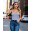imageMANGOPOP Womens Cami Thong Bodysuit Double Lined Square Neck Backless Body Suit Adjustable Spaghetti Strap Tank TopsVery Peri