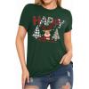imageMANGOPOP Spring Tops 2025 Shirts for Women Short Sleeve Crew Neck Casual Shirts Basic Tee Summer TopsD01deep Green
