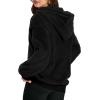 imageMANGOPOP Fleece Pullover for Women Oversized Sherpa Hoodie Cute Fuzzy Sweatshirt with Pockets Windproof Winter Outfits 2025Black