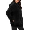 imageMANGOPOP Fleece Pullover for Women Oversized Sherpa Hoodie Cute Fuzzy Sweatshirt with Pockets Windproof Winter Outfits 2025Black