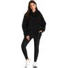 imageMANGOPOP Fleece Pullover for Women Oversized Sherpa Hoodie Cute Fuzzy Sweatshirt with Pockets Windproof Winter Outfits 2025Black