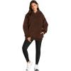 imageMANGOPOP Fleece Pullover for Women Oversized Sherpa Hoodie Cute Fuzzy Sweatshirt with Pockets Windproof Winter Outfits 2025Brown