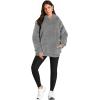 imageMANGOPOP Fleece Pullover for Women Oversized Sherpa Hoodie Cute Fuzzy Sweatshirt with Pockets Windproof Winter Outfits 2025Grey