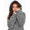 imageMANGOPOP Fleece Pullover for Women Oversized Sherpa Hoodie Cute Fuzzy Sweatshirt with Pockets Windproof Winter Outfits 2025Grey