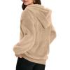 imageMANGOPOP Fleece Pullover for Women Oversized Sherpa Hoodie Cute Fuzzy Sweatshirt with Pockets Windproof Winter Outfits 2025Khaki