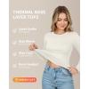 imageMANGOPOP Long Sleeve Shirts for Women Thermal Crew Neck Fitted Fleece Tops Trendy Going Out Fall Winter Womens Tops 2025A02 White
