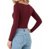 imageMANGOPOP Long Sleeve Shirts for Women Thermal Crew Neck Fitted Fleece Tops Trendy Going Out Fall Winter Womens Tops 2025Burgundy