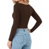 imageMANGOPOP Long Sleeve Shirts for Women Thermal Crew Neck Fitted Fleece Tops Trendy Going Out Fall Winter Womens Tops 2025Coffee