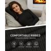 imageMANGOPOP Long Sleeve Shirts for Women Thermal Ribbed Crew Neck Lightweight Sweater Fitted Fall Winter Womens Tops 2025 TrendyA01 Black