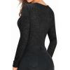 imageMANGOPOP Long Sleeve Shirts for Women Thermal Ribbed Crew Neck Lightweight Sweater Fitted Fall Winter Womens Tops 2025 TrendyBlack Gray
