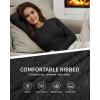 imageMANGOPOP Long Sleeve Shirts for Women Thermal Ribbed Crew Neck Lightweight Sweater Fitted Fall Winter Womens Tops 2025 TrendyBlack Gray