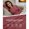 imageMANGOPOP Long Sleeve Shirts for Women Thermal Ribbed Crew Neck Lightweight Sweater Fitted Fall Winter Womens Tops 2025 TrendyBurgundy