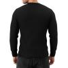 imageMANGOPOP Mens Long Sleeve Tee Shirts Casual Stretchy Thermal Round Crew Neck TShirt Ribbed Knit Fall Winter Tops 2025A01 Black