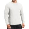 imageMANGOPOP Mens Long Sleeve Tee Shirts Casual Stretchy Thermal Round Crew Neck TShirt Ribbed Knit Fall Winter Tops 2025A02 White
