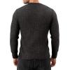 imageMANGOPOP Mens Long Sleeve Tee Shirts Casual Stretchy Thermal Round Crew Neck TShirt Ribbed Knit Fall Winter Tops 2025A03 Black Gray