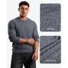 imageMANGOPOP Mens Long Sleeve Tee Shirts Casual Stretchy Thermal Round Crew Neck TShirt Ribbed Knit Fall Winter Tops 2025A04 Blue Grey