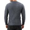 imageMANGOPOP Mens Long Sleeve Tee Shirts Casual Stretchy Thermal Round Crew Neck TShirt Ribbed Knit Fall Winter Tops 2025A04 Blue Grey