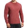 imageMANGOPOP Mens Long Sleeve Tee Shirts Casual Stretchy Thermal Round Crew Neck TShirt Ribbed Knit Fall Winter Tops 2025A05 Wine Red