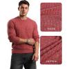 imageMANGOPOP Mens Long Sleeve Tee Shirts Casual Stretchy Thermal Round Crew Neck TShirt Ribbed Knit Fall Winter Tops 2025A05 Wine Red