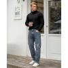 imageMANGOPOP Mens Mock Turtleneck Shirts Long Sleeve Shirts Pullover Ribbed Sweater Fall Fashion 2025A01 Black
