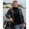 imageMANGOPOP Mens Mock Turtleneck Shirts Long Sleeve Shirts Pullover Ribbed Sweater Fall Fashion 2025A01 Black
