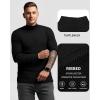imageMANGOPOP Mens Mock Turtleneck Shirts Long Sleeve Shirts Pullover Ribbed Sweater Fall Fashion 2025A01 Black