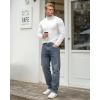 imageMANGOPOP Mens Mock Turtleneck Shirts Long Sleeve Shirts Pullover Ribbed Sweater Fall Fashion 2025A02 White