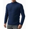 imageMANGOPOP Mens Mock Turtleneck Shirts Long Sleeve Shirts Pullover Ribbed Sweater Fall Fashion 2025A03 Deep Blue
