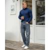 imageMANGOPOP Mens Mock Turtleneck Shirts Long Sleeve Shirts Pullover Ribbed Sweater Fall Fashion 2025A03 Deep Blue