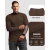 imageMANGOPOP Mens Mock Turtleneck Shirts Long Sleeve Shirts Pullover Ribbed Sweater Fall Fashion 2025A04 Coffee