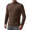 imageMANGOPOP Mens Mock Turtleneck Shirts Long Sleeve Shirts Pullover Ribbed Sweater Fall Fashion 2025A04 Coffee