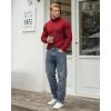 imageMANGOPOP Mens Mock Turtleneck Shirts Long Sleeve Shirts Pullover Ribbed Sweater Fall Fashion 2025A05 Red