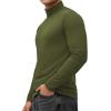 imageMANGOPOP Mens Turtleneck Long Sleeve Shirts Thermal Undershirt Relaxed Fit Fleece Tops Fall Winter Fashion 2025Army Green