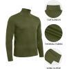imageMANGOPOP Mens Turtleneck Long Sleeve Shirts Thermal Undershirt Relaxed Fit Fleece Tops Fall Winter Fashion 2025Army Green
