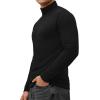 imageMANGOPOP Mens Turtleneck Long Sleeve Shirts Thermal Undershirt Relaxed Fit Fleece Tops Fall Winter Fashion 2025Black