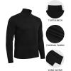 imageMANGOPOP Mens Turtleneck Long Sleeve Shirts Thermal Undershirt Relaxed Fit Fleece Tops Fall Winter Fashion 2025Black