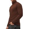 imageMANGOPOP Mens Turtleneck Long Sleeve Shirts Thermal Undershirt Relaxed Fit Fleece Tops Fall Winter Fashion 2025Coffee