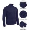 imageMANGOPOP Mens Turtleneck Long Sleeve Shirts Thermal Undershirt Relaxed Fit Fleece Tops Fall Winter Fashion 2025Deep Blue