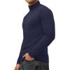 imageMANGOPOP Mens Turtleneck Long Sleeve Shirts Thermal Undershirt Relaxed Fit Fleece Tops Fall Winter Fashion 2025Deep Blue