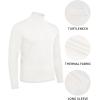 imageMANGOPOP Mens Turtleneck Long Sleeve Shirts Thermal Undershirt Relaxed Fit Fleece Tops Fall Winter Fashion 2025White